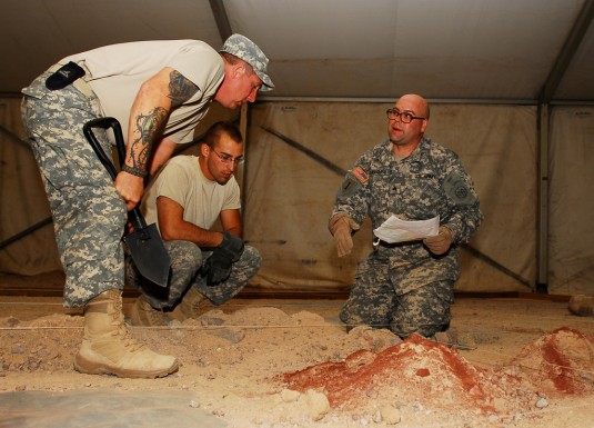 Soldiers Build Giant NTC Sandtable